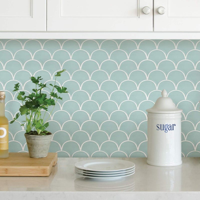 InHome NH2960 Shell Peel & Stick Backsplash Tiles, Green - Image 2